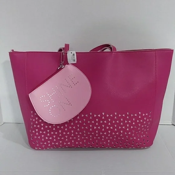 Bath & Body Works VIP Hot Pink Cutlet Tote Bag With Shine On Coin Pouch *NWT* - Picture 4 of 12